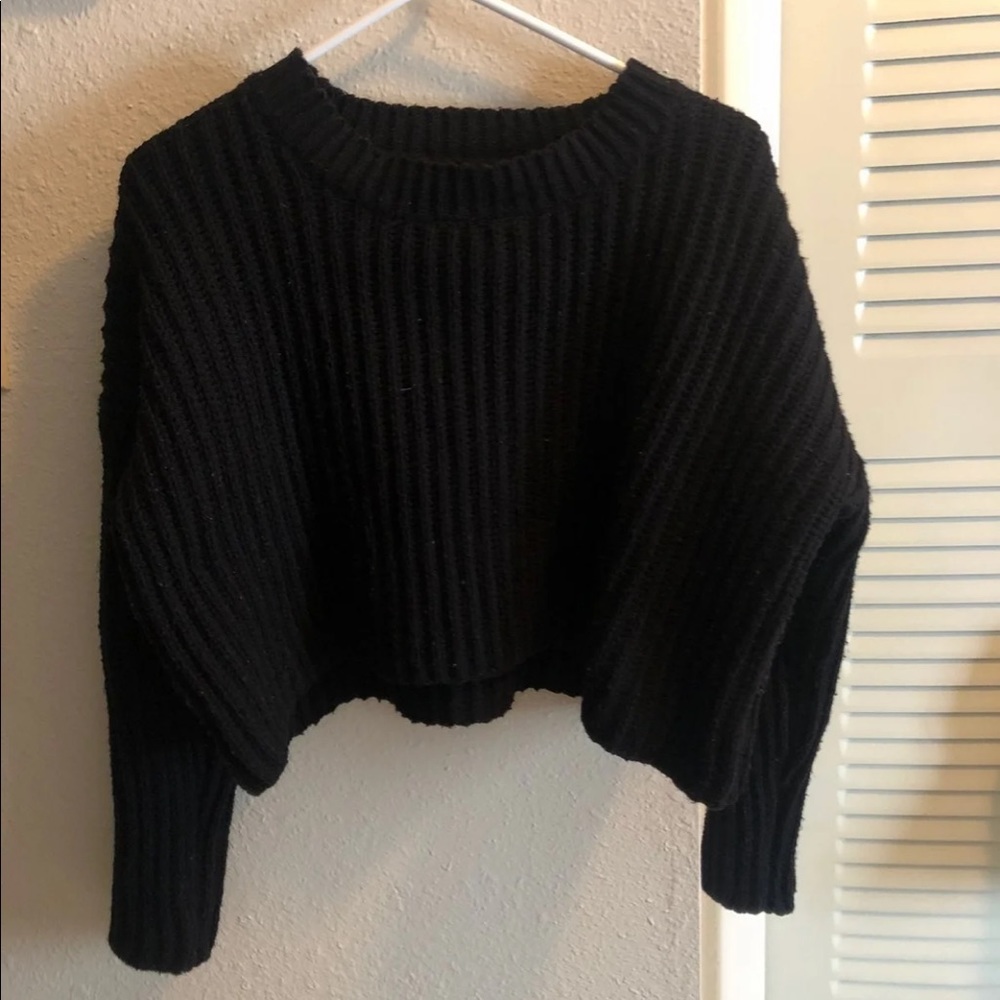 Cropped black sweater